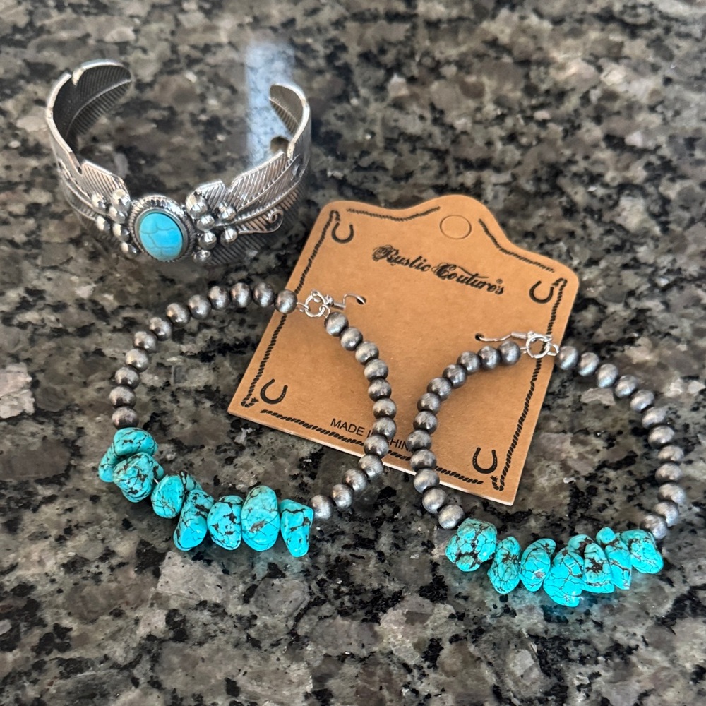 Silver and Turquoise Jewelry Set